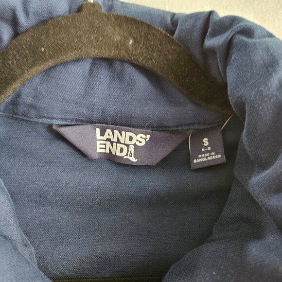 Land's End Womens Size S (6-8) Navy Blue Hidden Hooded Utility Jacket - Picture 7 of 10
